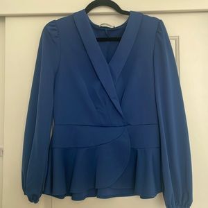 Royal blue peplum top